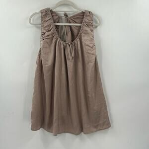 Andree by unit shiny tan keyhole back tank top size 3X
